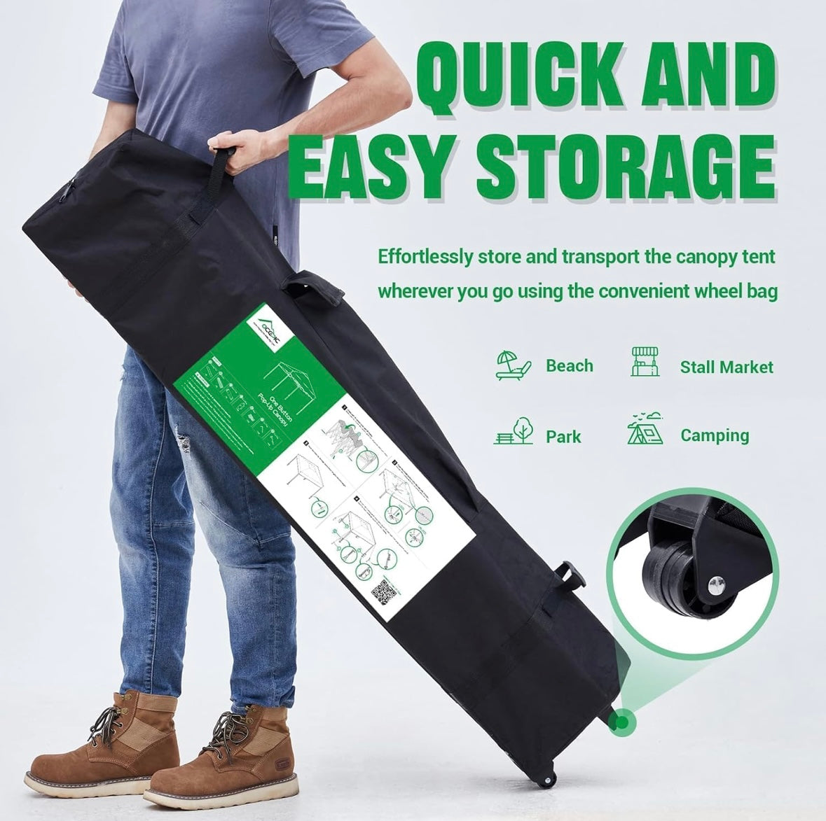 NEW – Acepic 10’ x 10’ Blue Pop-Up Canopy Tent with Carry Bag – Waterproof & UV Protection