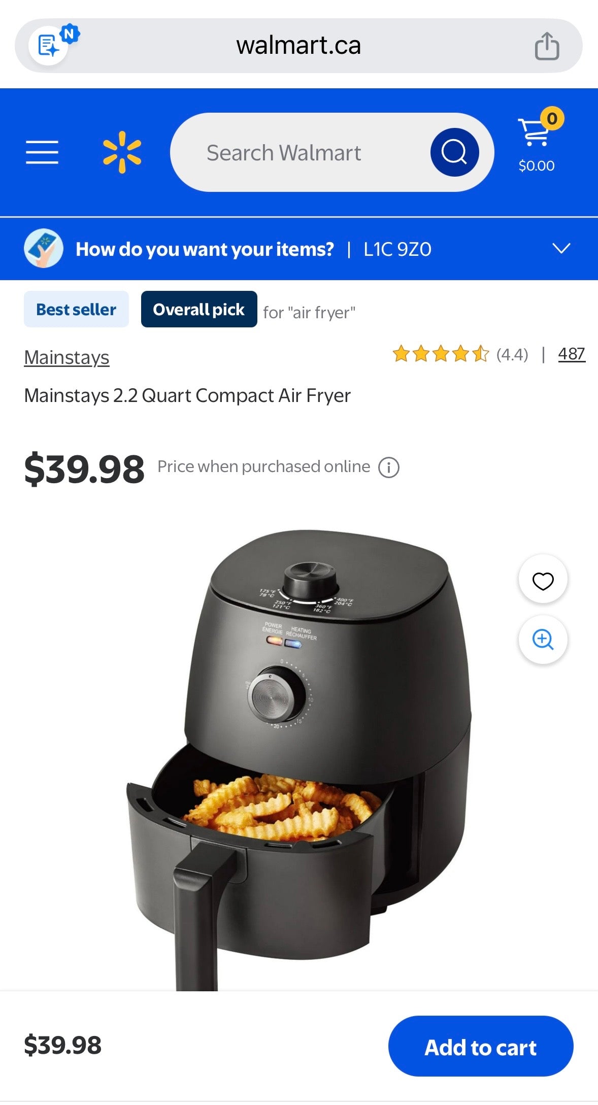 Compact Air Fryer – 2.2 Qt