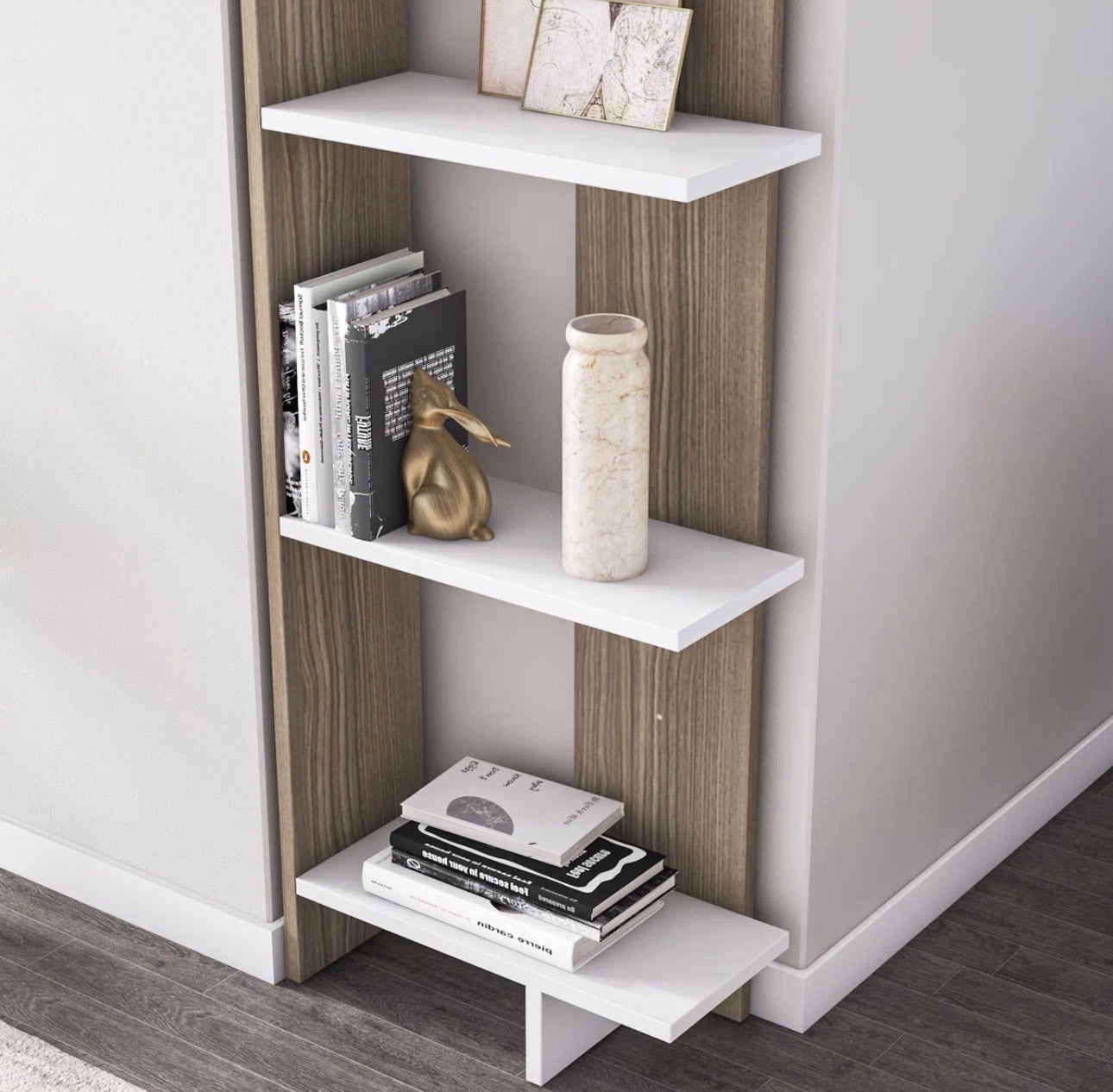 Modern 5-Tier Ladder Corner Bookcase