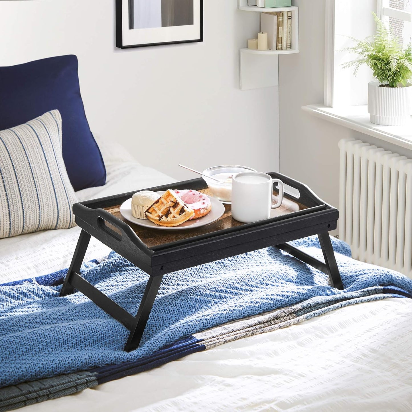 SONGMICS Rustic Folding Breakfast Tray – Rustic Brown