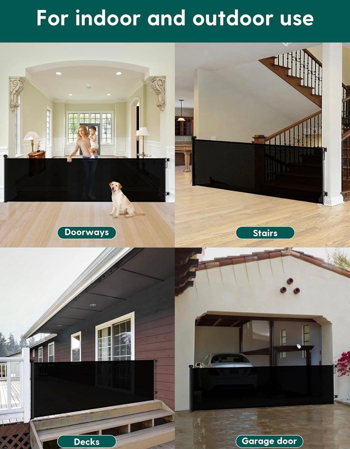 MOMSSY Extra-Wide Retractable Baby & Pet Gate – 122” Wide x 34” Tall (40% Off Amazon Sale Price)