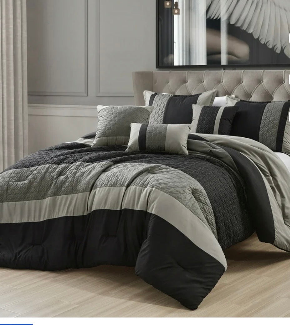 6-Piece Gray Comforter Set