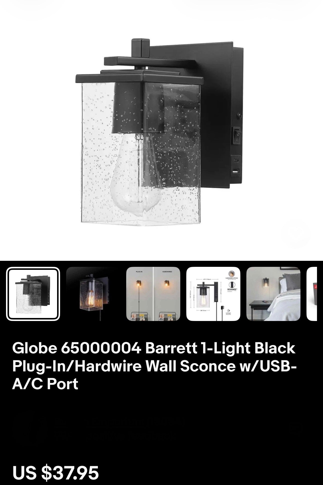 Globe Electric Barrett Wall Sconce