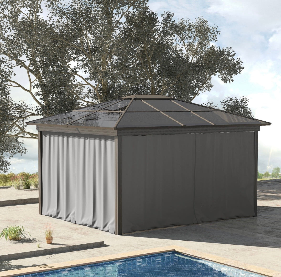 Outsunny 10’ x 10’ Gazebo Privacy Curtain Set