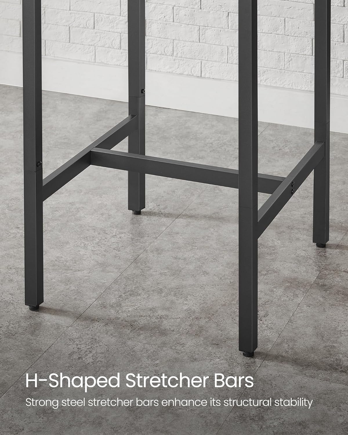 VASAGLE Industrial Bar Table – Rustic Brown & Black