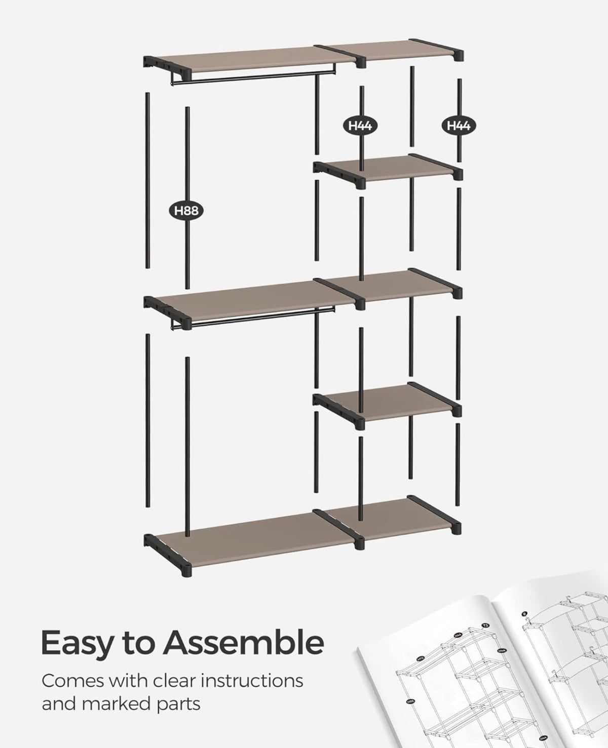 SONGMICS Portable Closet Organizer