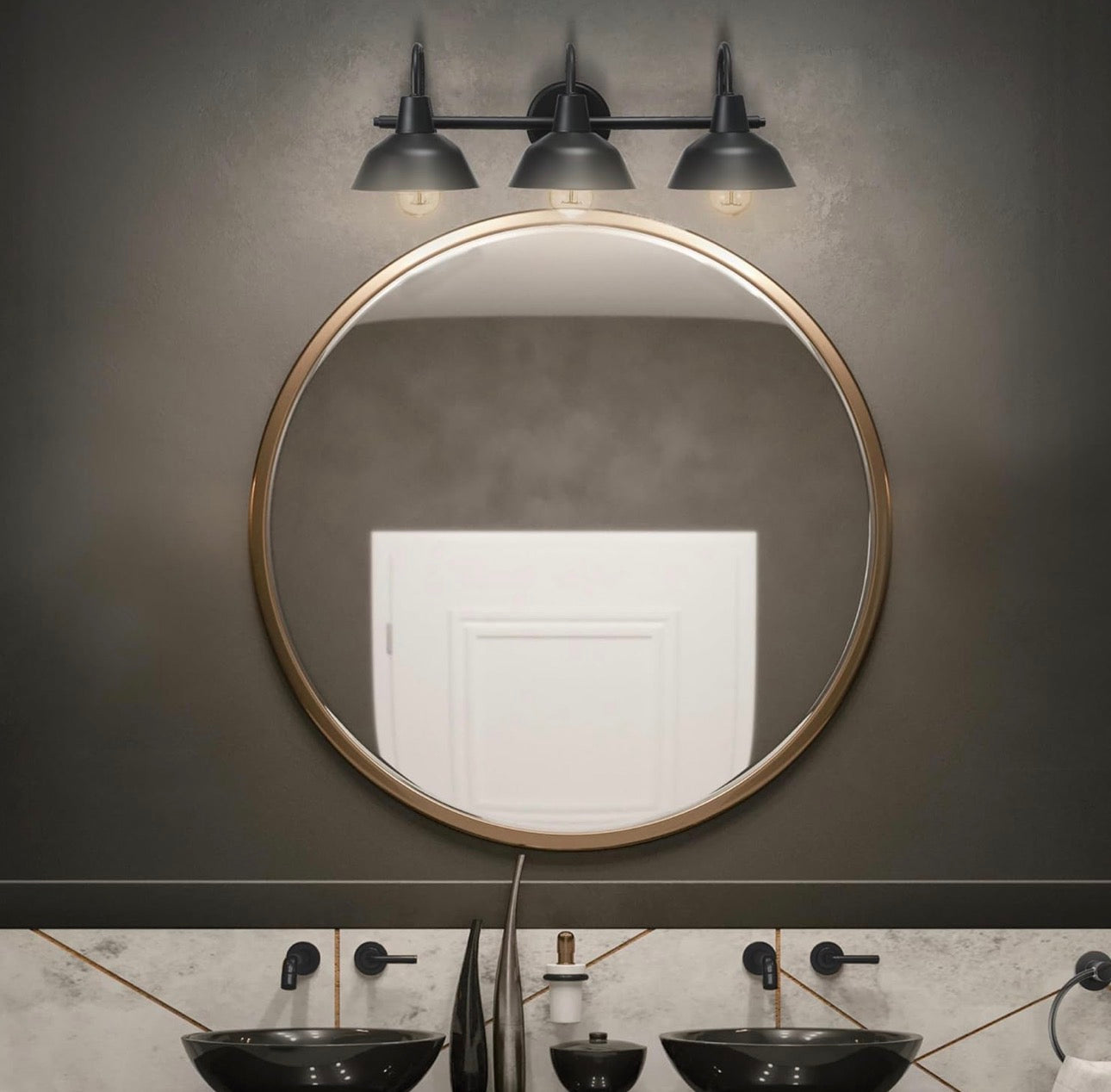 Globe Electric – Barnyard 3-Light Industrial Vanity Light