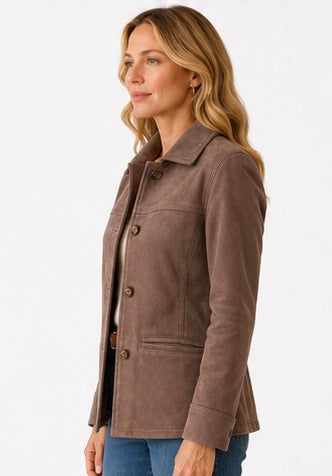Women’s Tailored Brown Leather Jacket