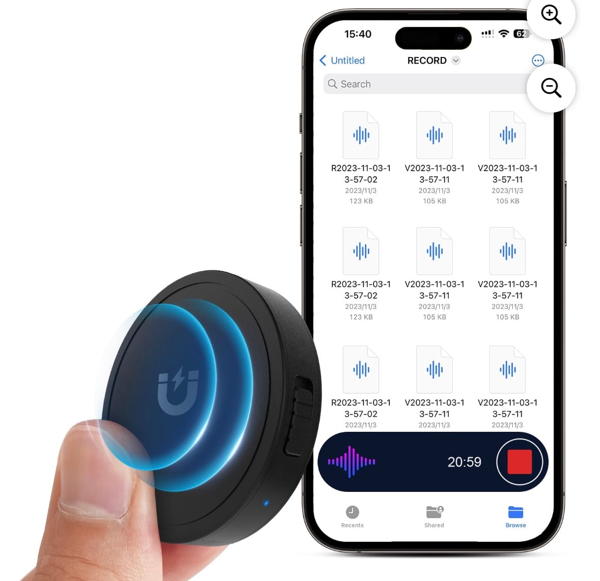 128GB Digital Voice Recorder – AI Noise Cancellation | Voice Activated | MP3 Playback | Model NZ007