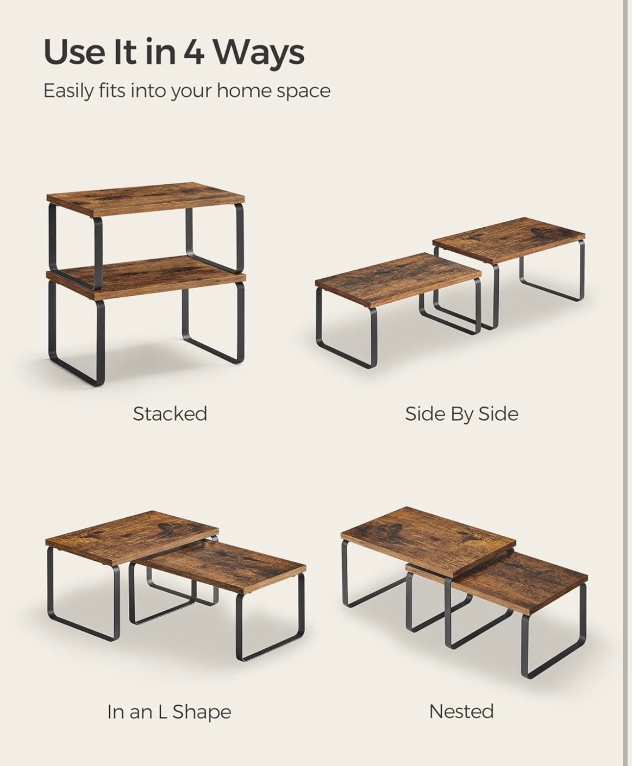 SONGMICS 2- Piece or 4-Piece Expandable Countertop Organizer