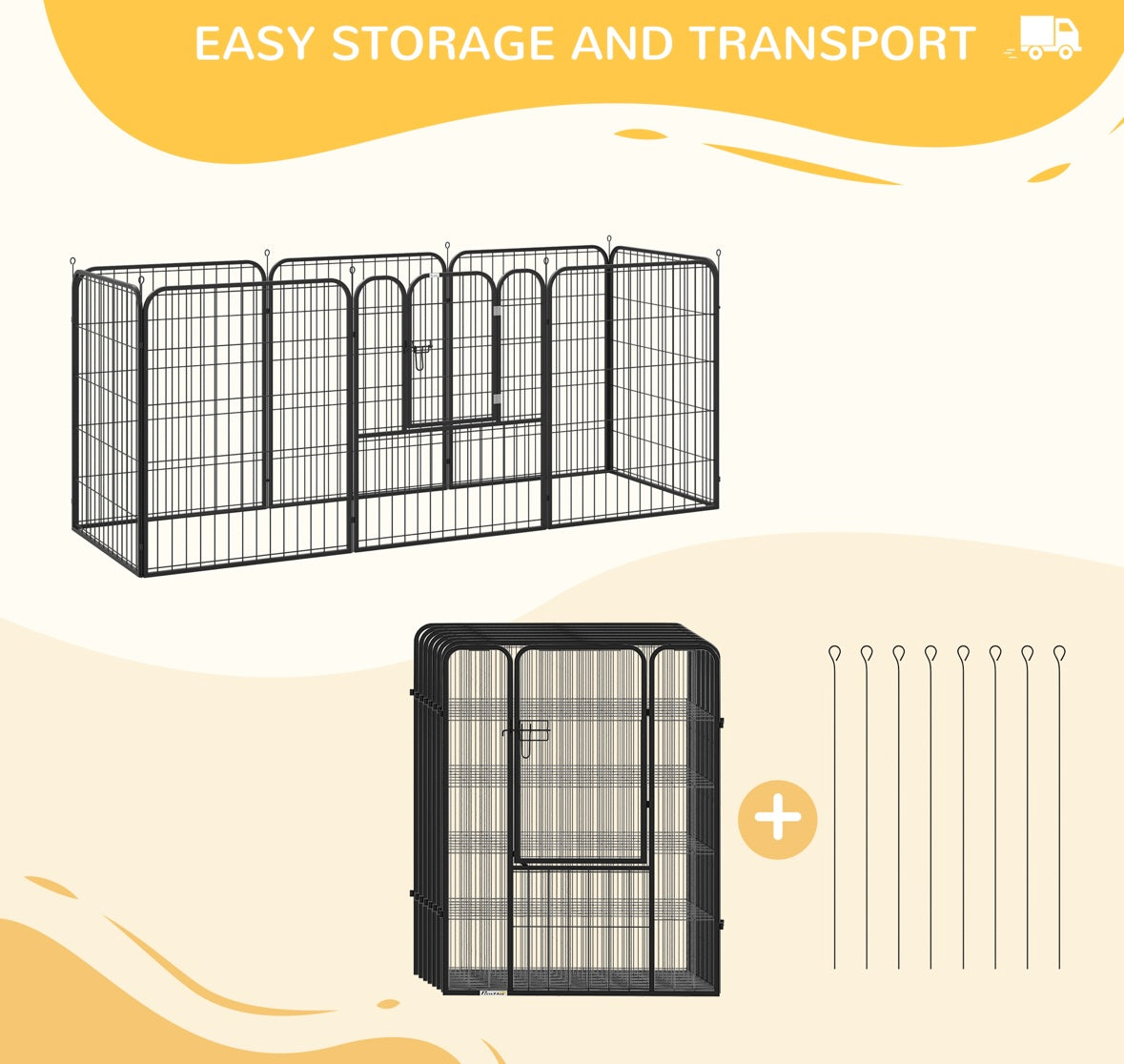PawHut 8-Panel Heavy-Duty Dog Playpen – 39” Height (Indoor/Outdoor Use)
