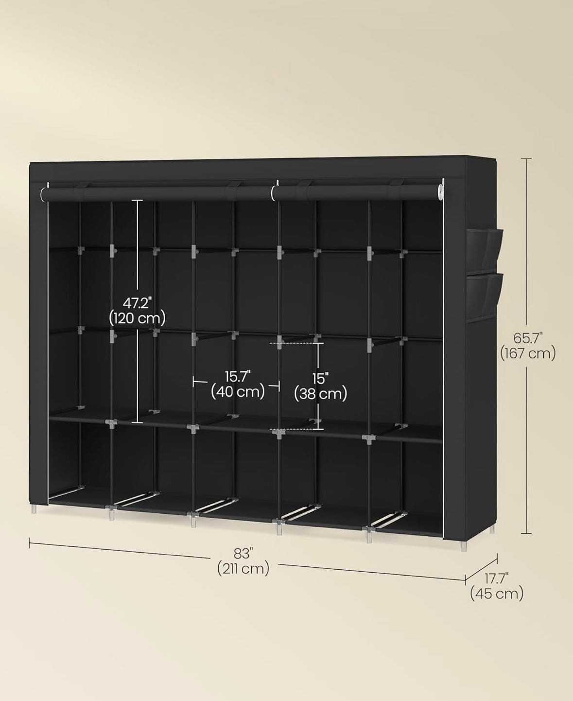 SONGMICS 5-Tier Portable Closet Organizer – Ink Black