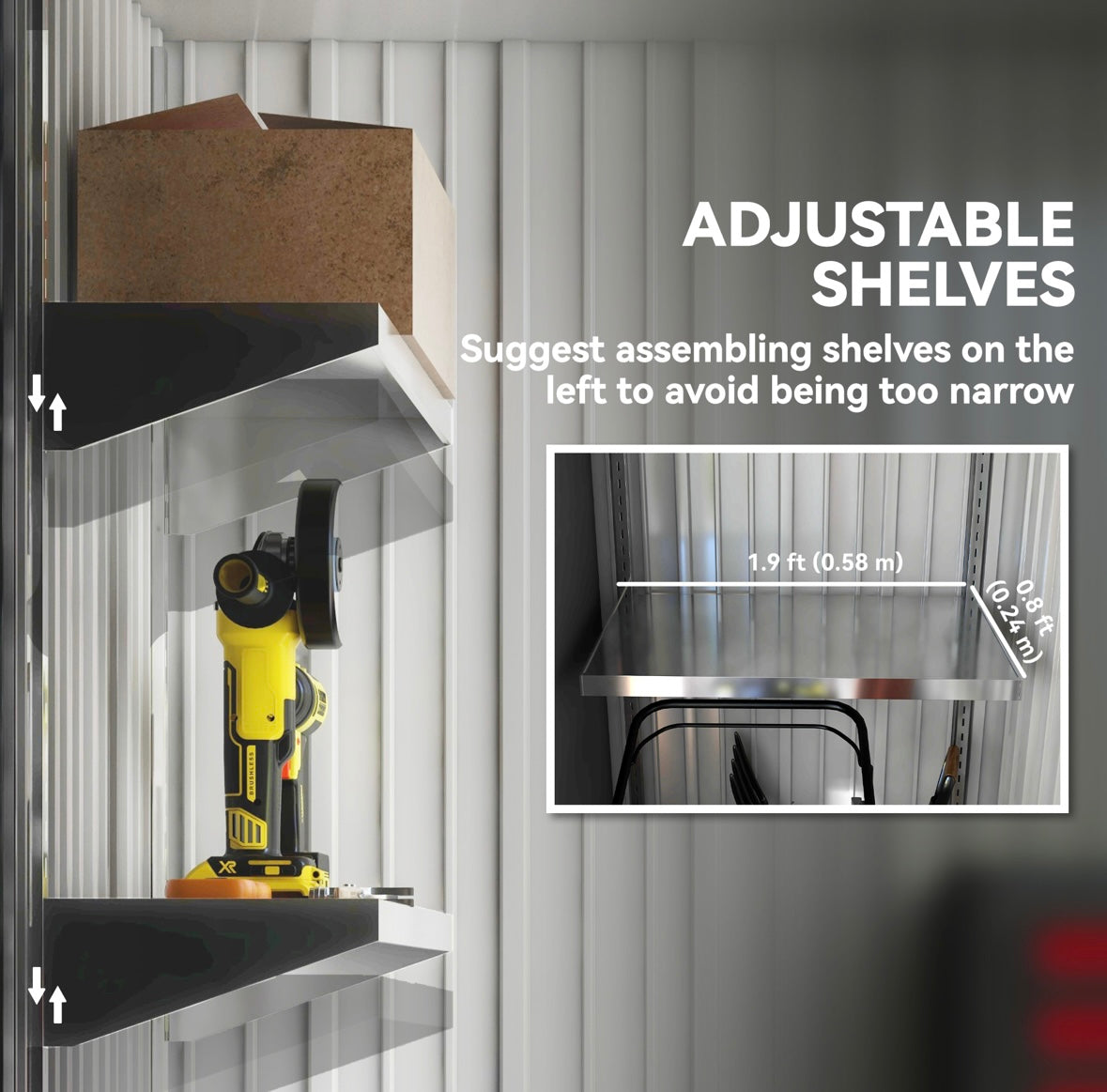 Outsunny Lean-To Steel Garden Storage Shed – Waterproof, Space-Saving, and Durable | Green