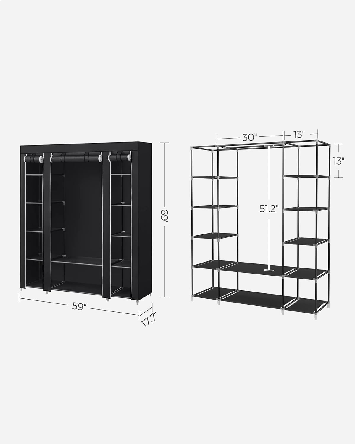 SONGMICS Portable Closet Wardrobe – Black
