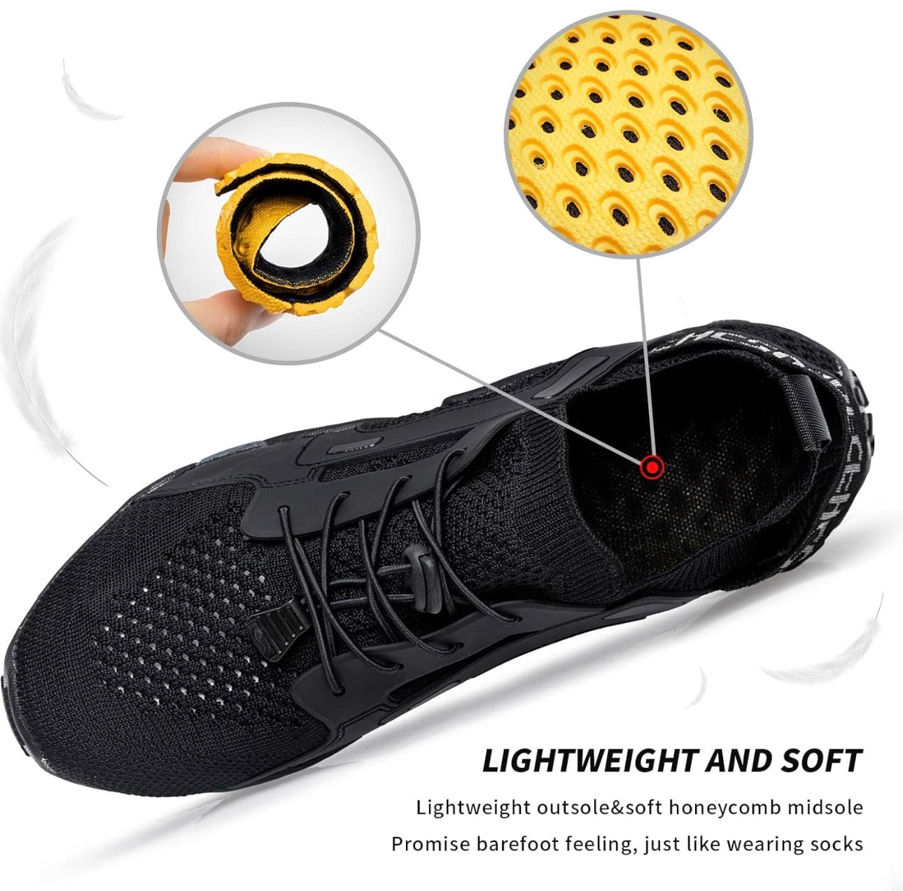 SOBASO All-Black Water Shoes