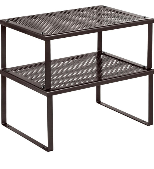 2-Piece Metal Cabinet Organizer Shelf Set