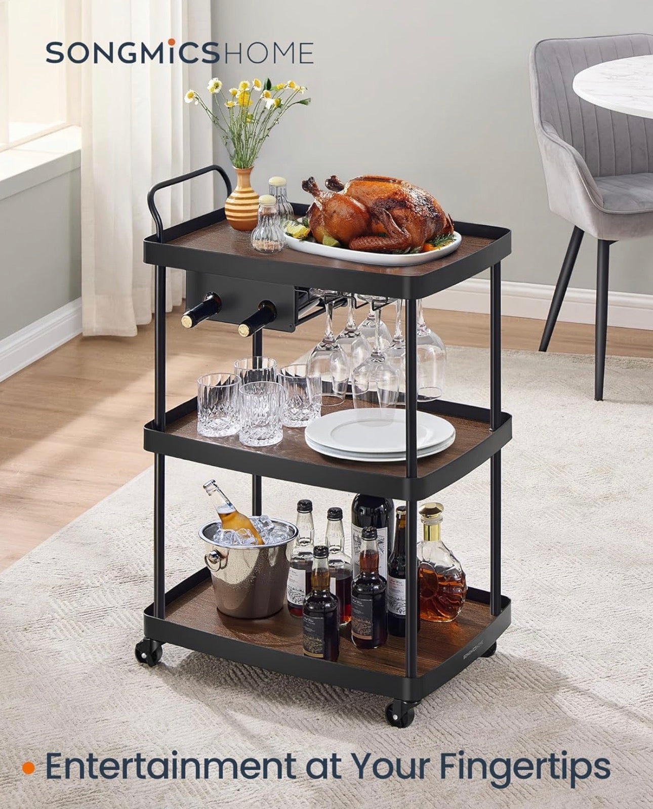 SONGMICS HOME Bar Cart