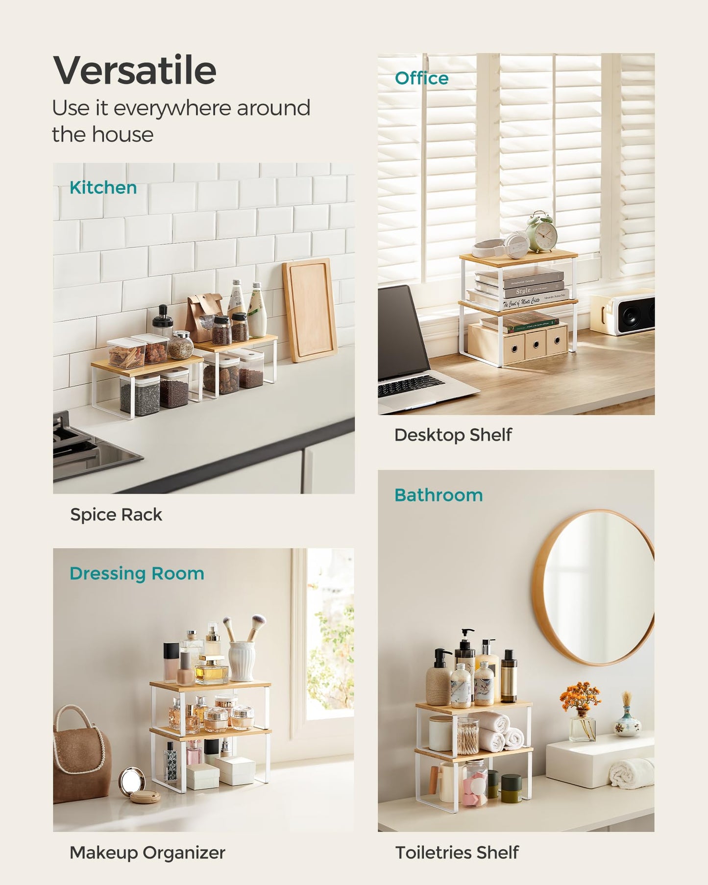 Expandable Kitchen Counter Organizer Shelves