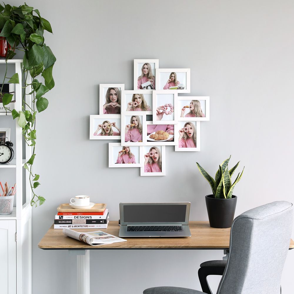 SONGMICS 12-Pack White Collage Picture Frame Set – 4 × 6 in