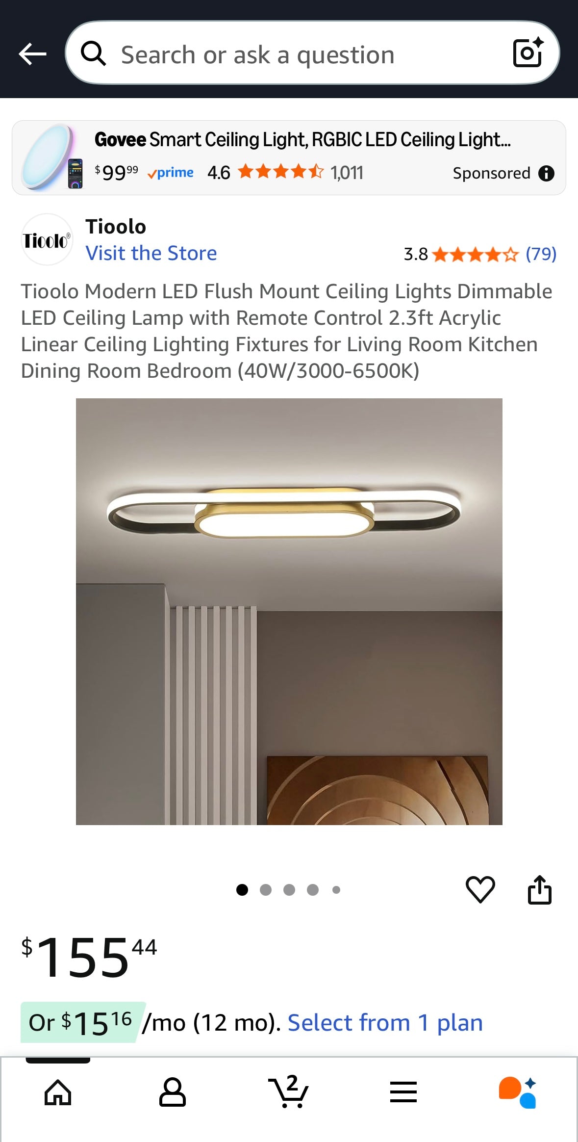 Tioolo White + Gold Modern LED Ceiling Light – 40 % Off Amazon Price!