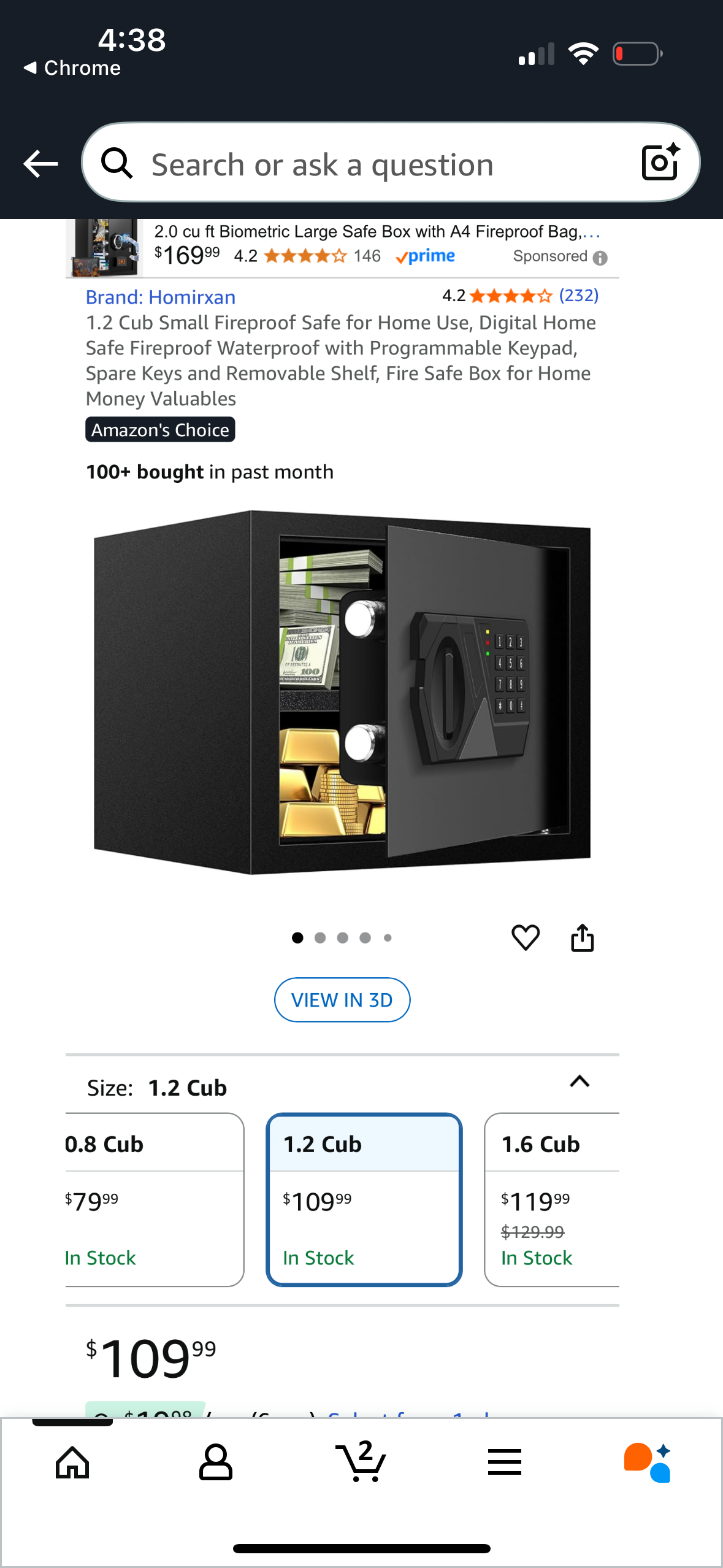 Homirxan 1.2 Cu Ft Electronic Safe with Alarm & Key Backup – 40 % Off Amazon Price!