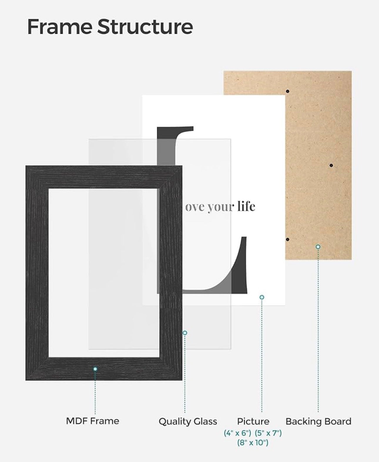 SONGMICS 10-Piece Gallery Wall Picture Frame Set