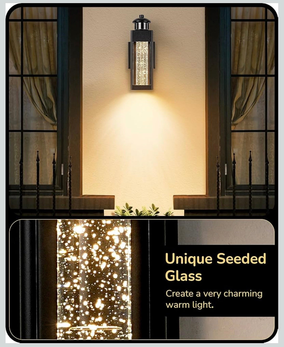 EDISHINE Motion Sensor LED Outdoor Wall Light – Black