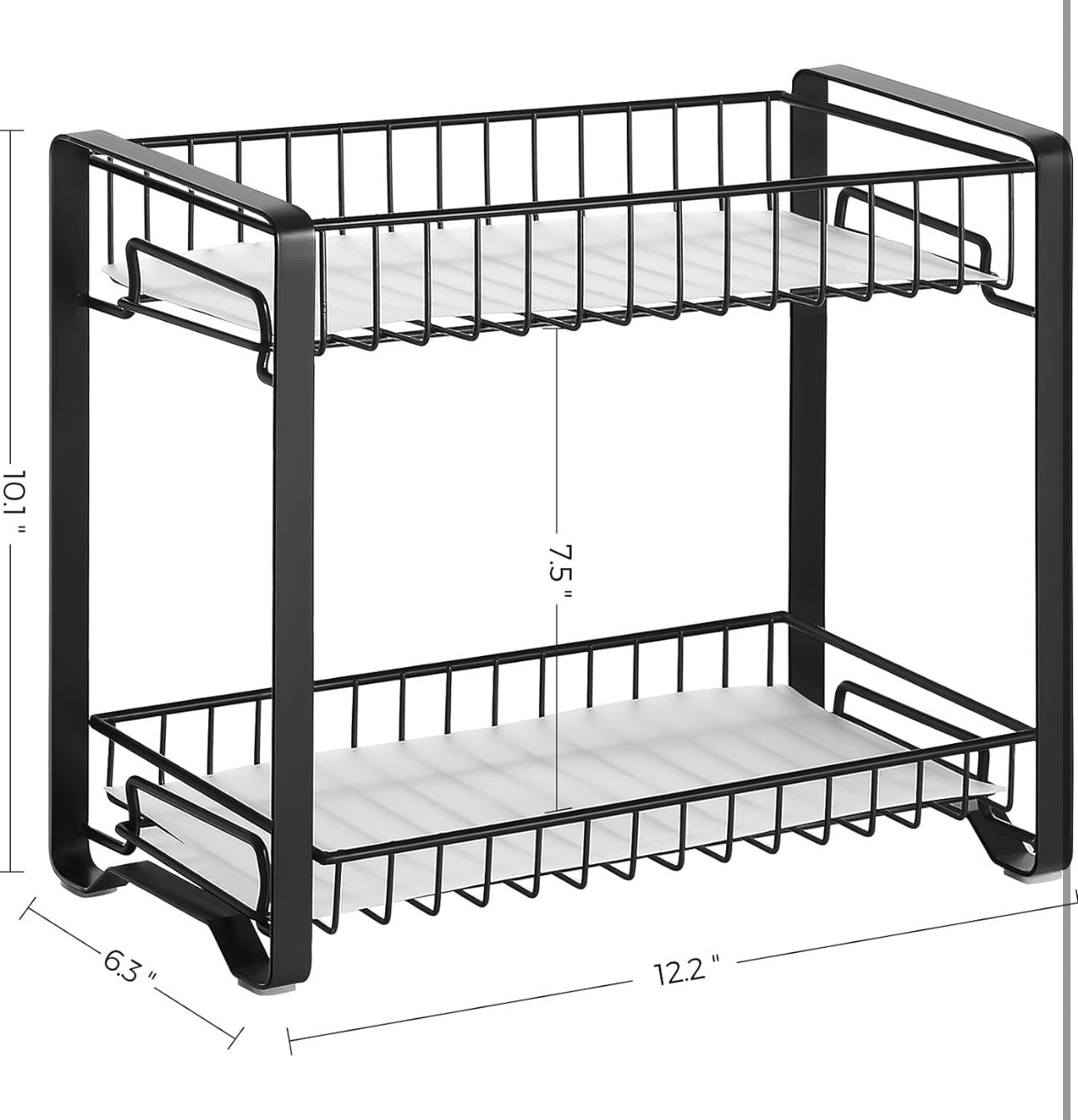 SONGMICS 2-Tier Plastic Spice Rack Organizer