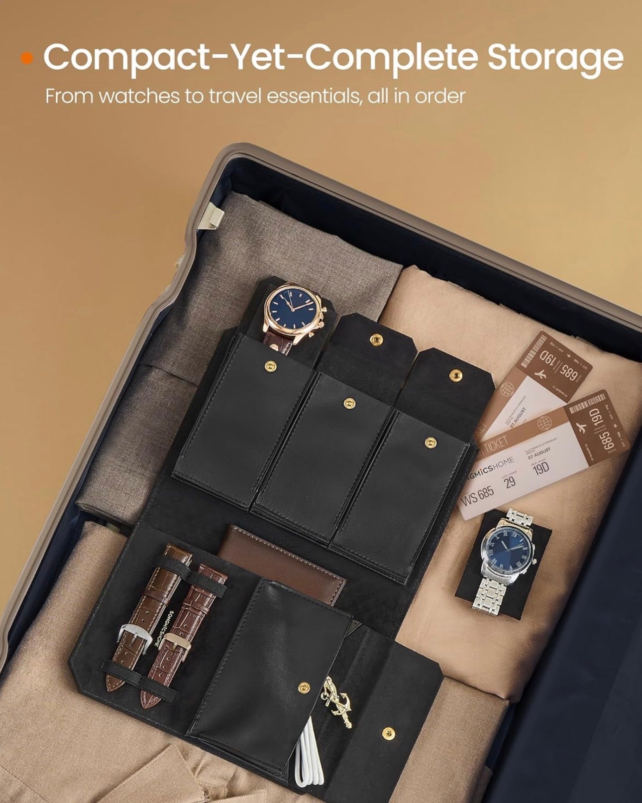 SONGMICS HOME 3-Watch Travel Case
