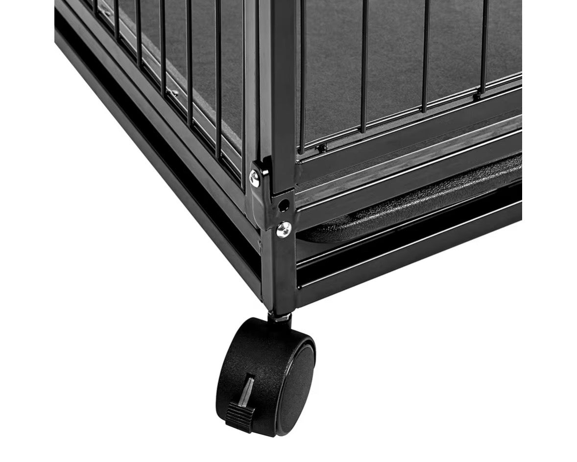 Heavy-Duty 48” Rolling Dog Crate