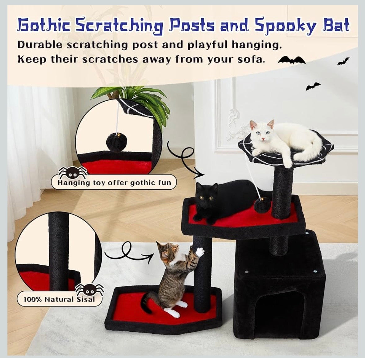 Gothic Coffin Cat Tree Tower