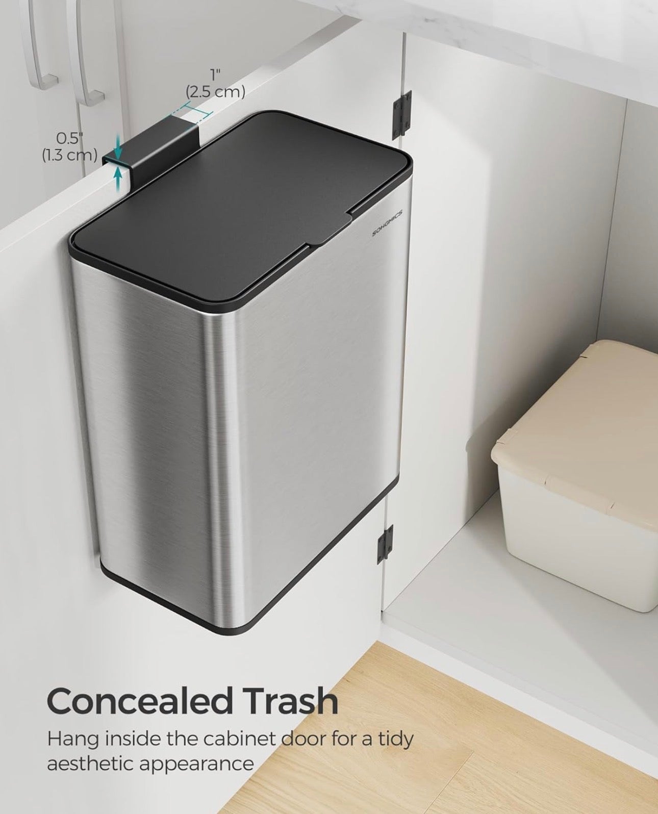 SONGMICS 2.1-Gallon Hanging Kitchen Trash Can