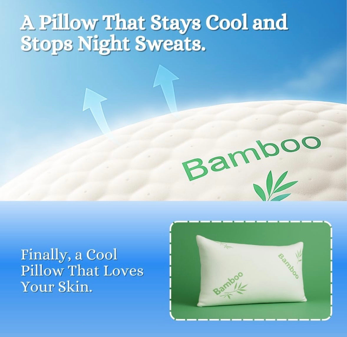 Kodus Home Bamboo Cover Bed Pillow – Queen Size