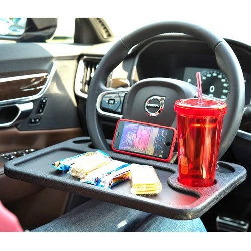 Multi-Purpose Steering Wheel Tray – Car Food Tray & Laptop Desk