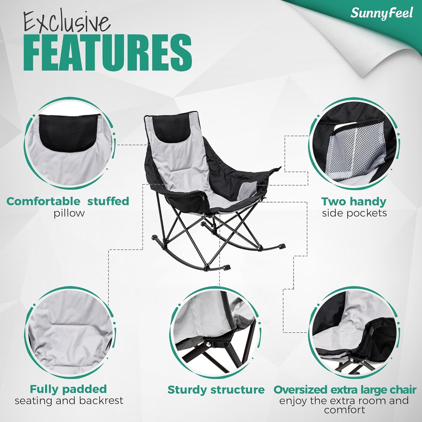 SUNNYFEEL Portable Rocking Camping Chair