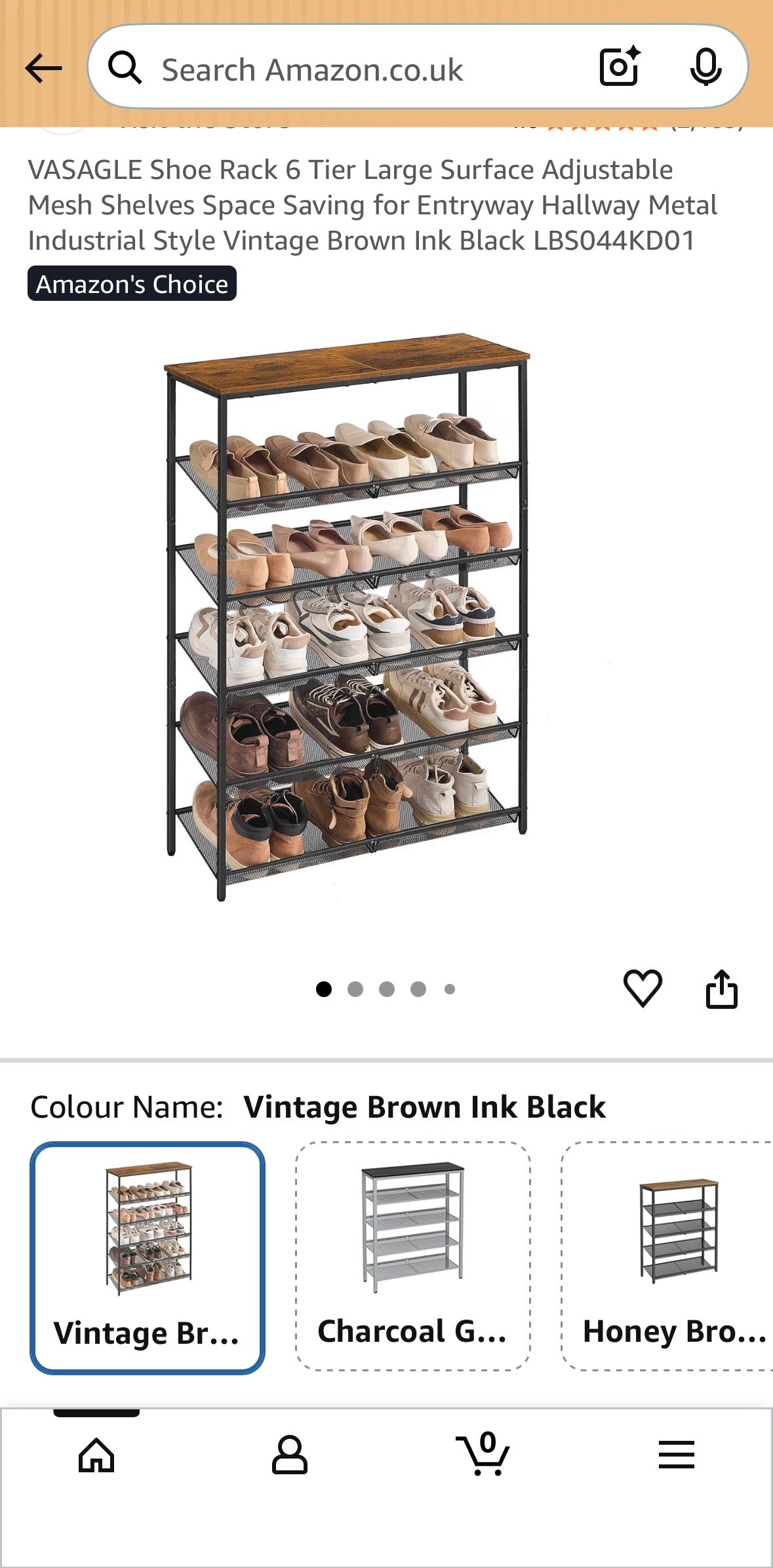 6-Tier Industrial Shoe Rack