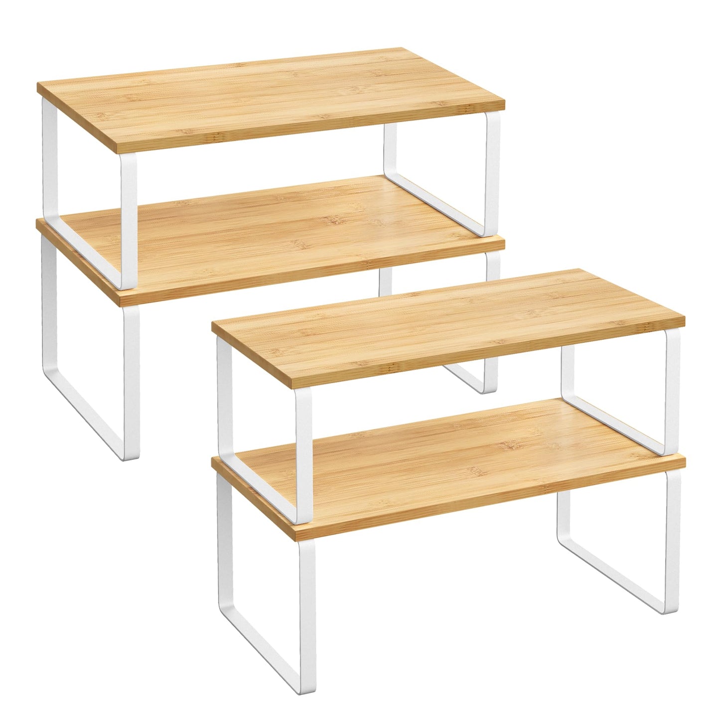 Adjustable Kitchen Cabinet Shelf Organizers (4-Pack)