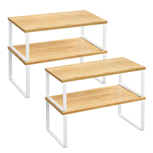 Adjustable Kitchen Cabinet Shelf Organizers (4-Pack)