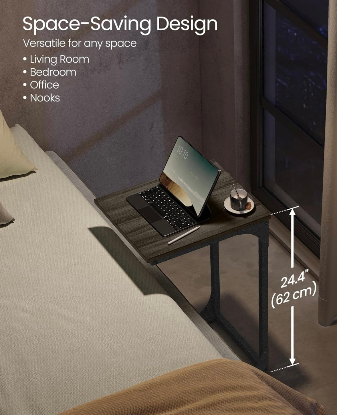 VASAGLE C-Shaped Side Table