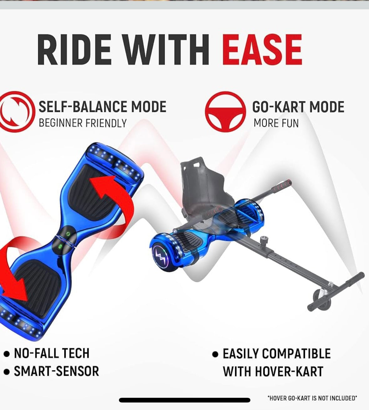 WEELMOTION Chrome Blue Hoverboard with LED Lights & Bluetooth Speaker – 40% Off Amazon Price!