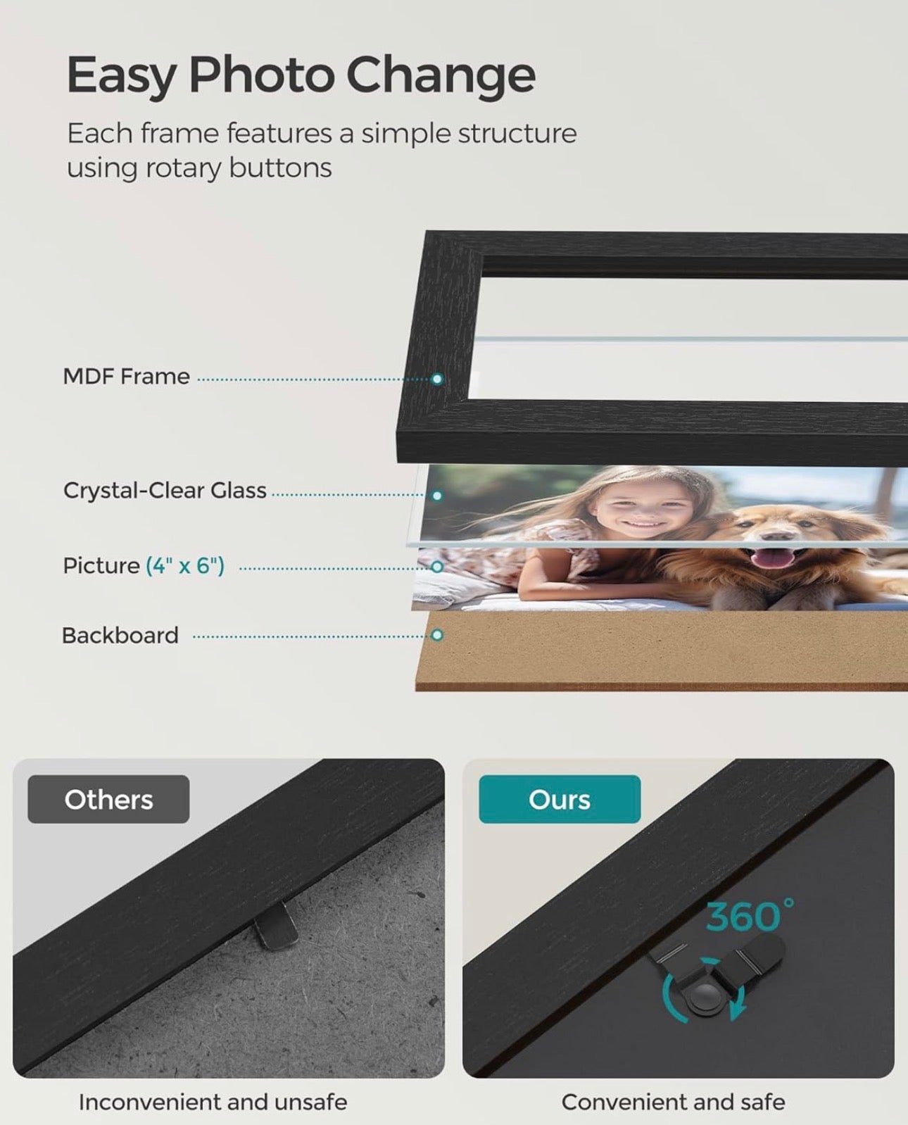 SONGMICS 9-Piece Ink Black Photo Frame Set