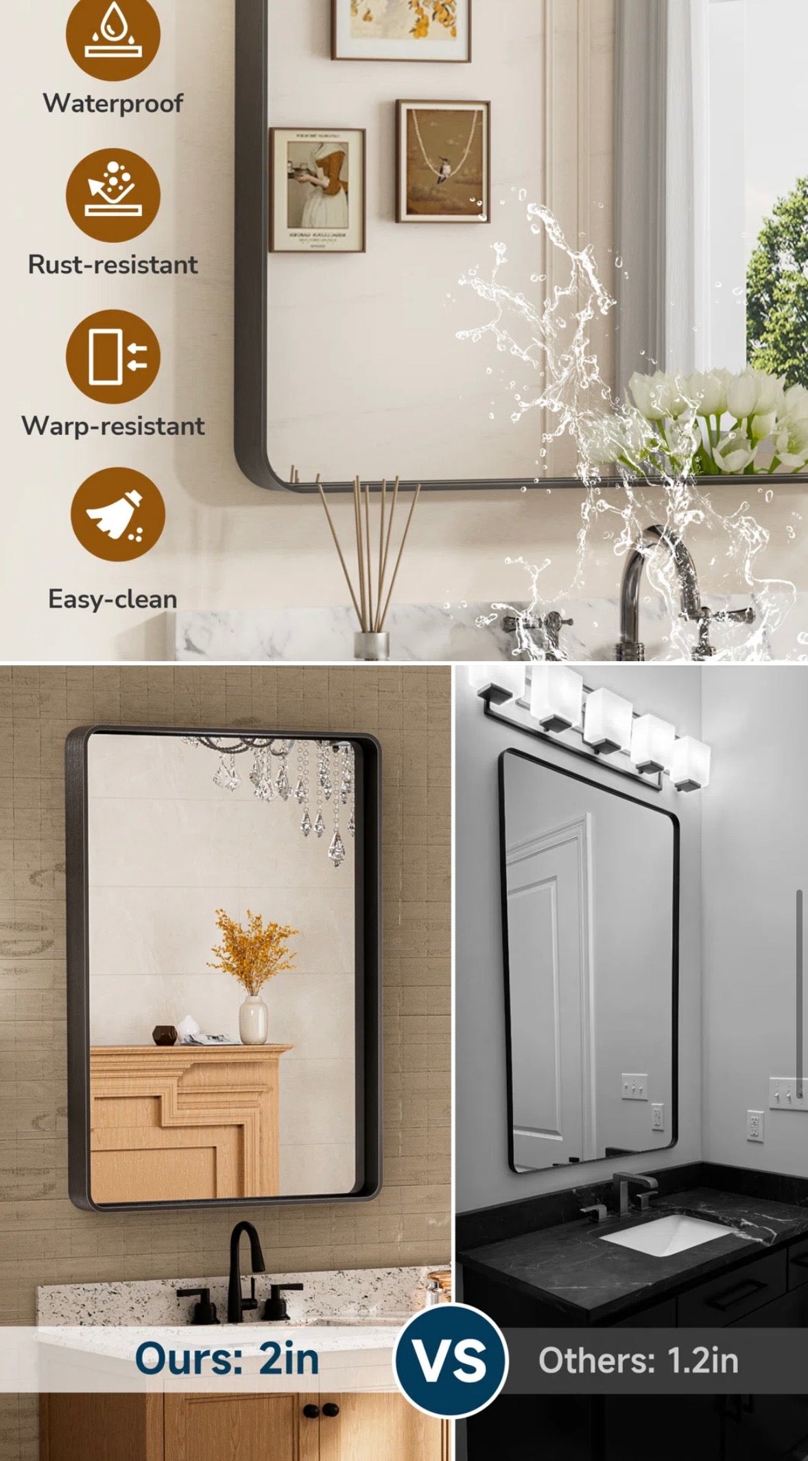 Modern Rectangle Bathroom Mirror