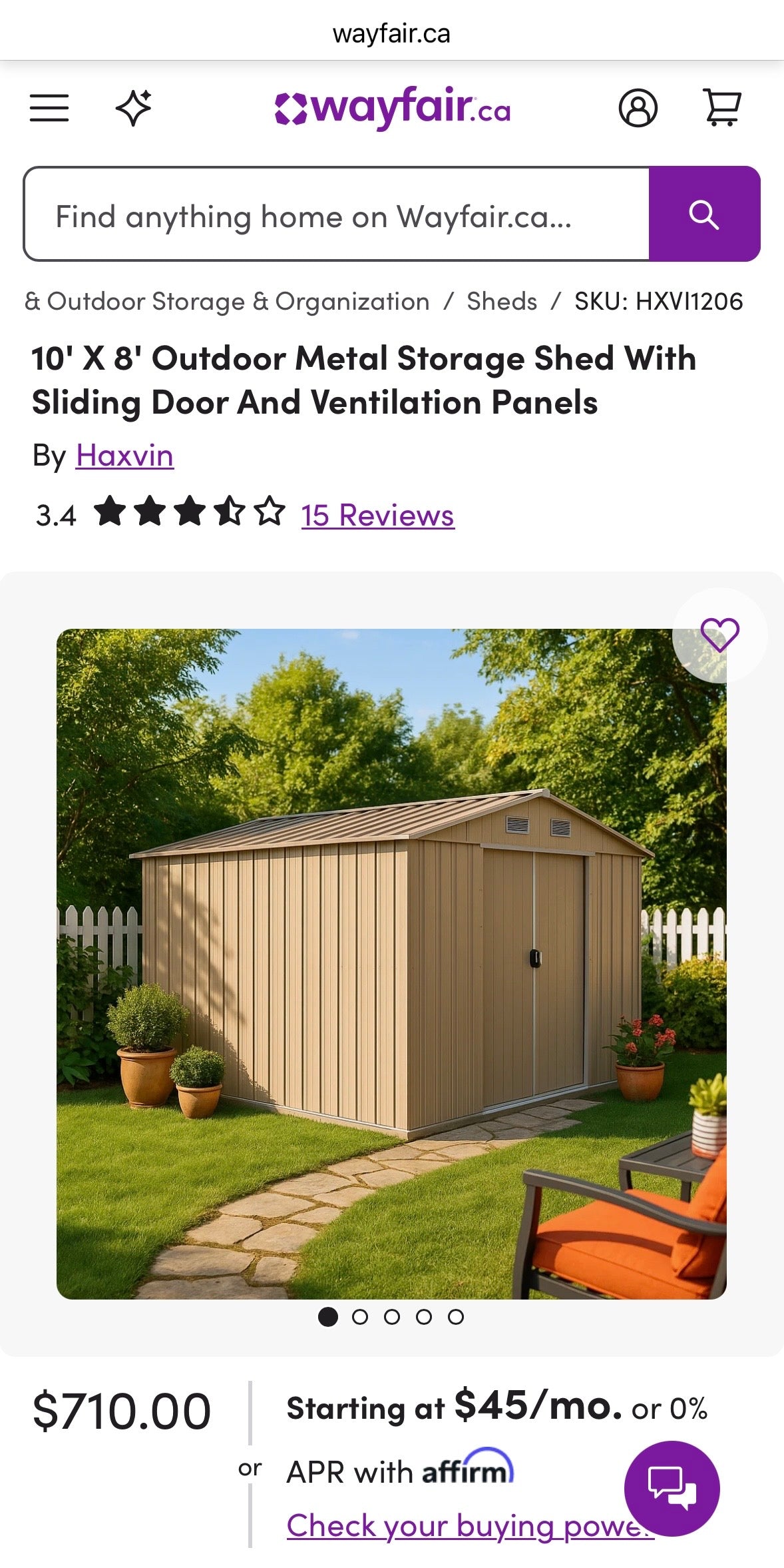 Galvanized Steel Outdoor Storage Shed – Brown