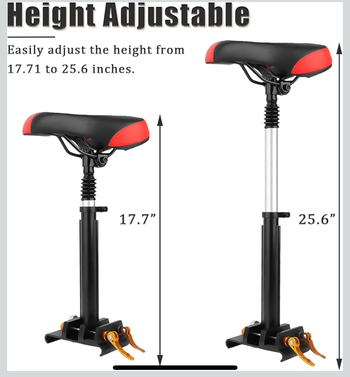 NAWESRVA Adjustable Electric Scooter Seat — Universal Foldable Design (Red/Black)