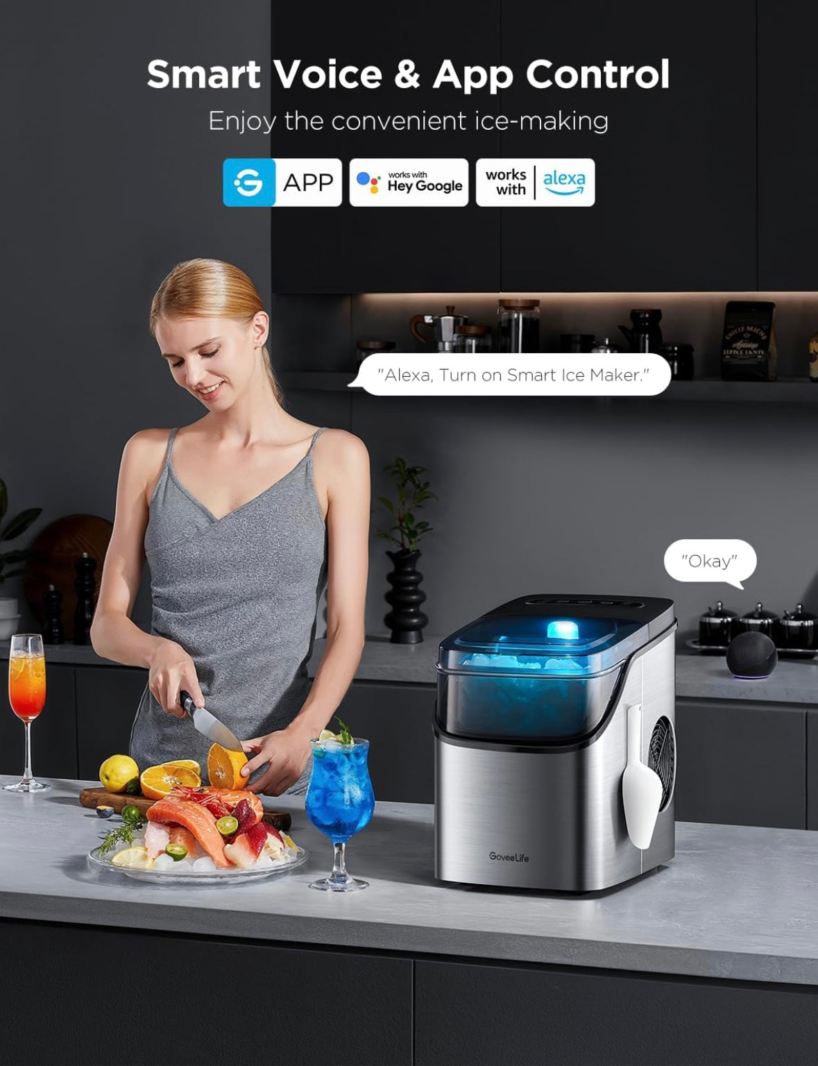 NEW – GoveeLife Smart Countertop Ice Maker (Model H717D) – Wi-Fi App & Voice Control