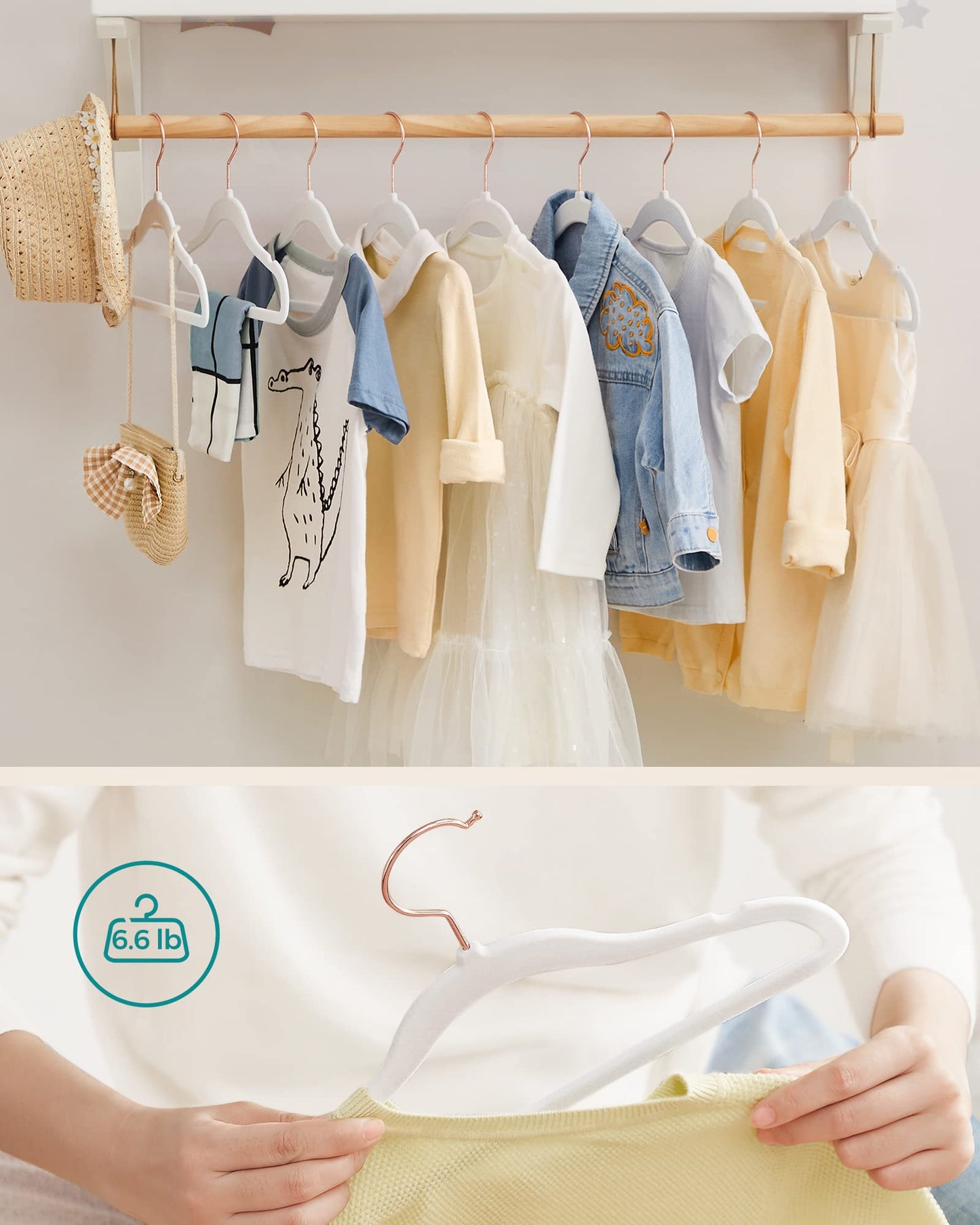 SONGMICS Kids Velvet Clothes Hangers