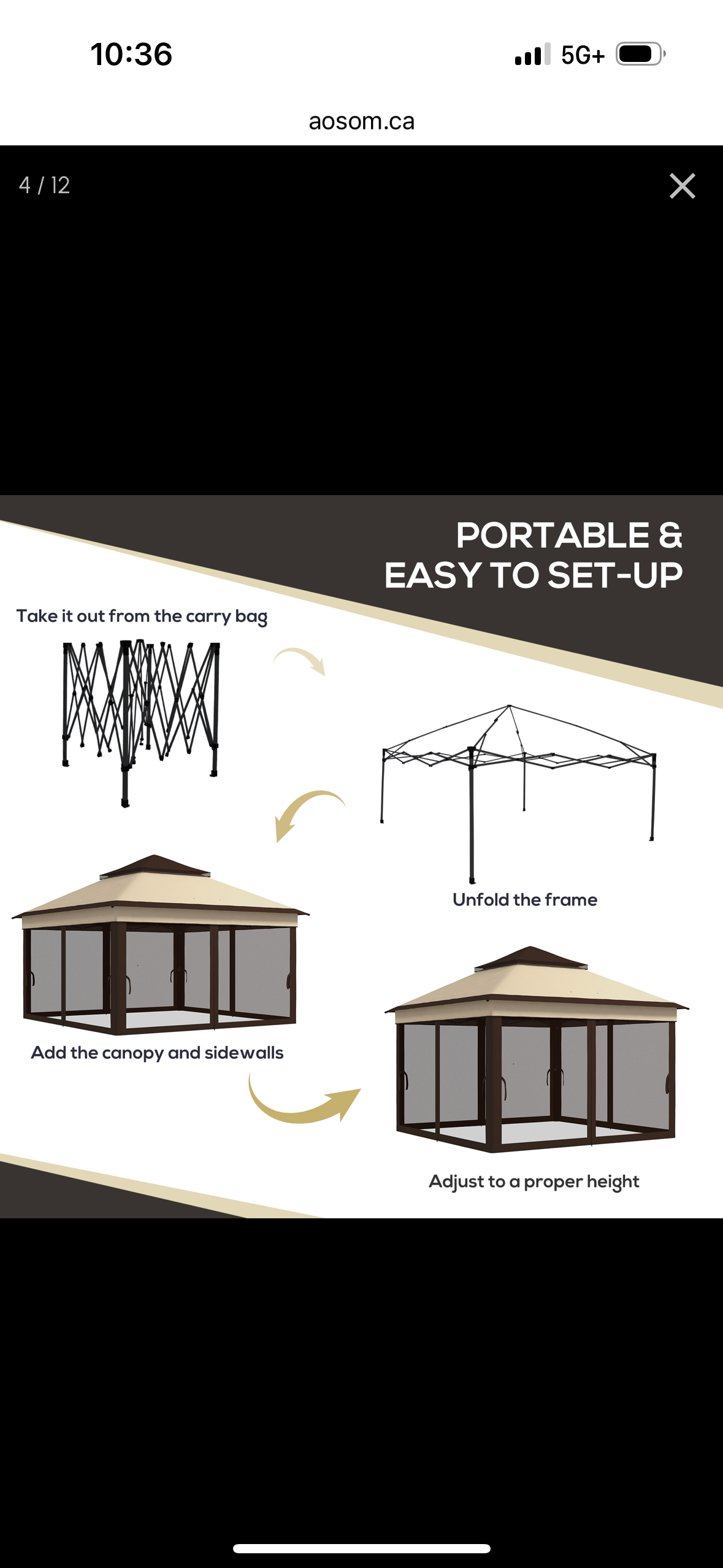 Outsunny 10×10 ft Pop-Up Gazebo Tent with Mesh Curtains — Adjustable Height, UV30+ Protection, and Carry Bag (Modern Grey)