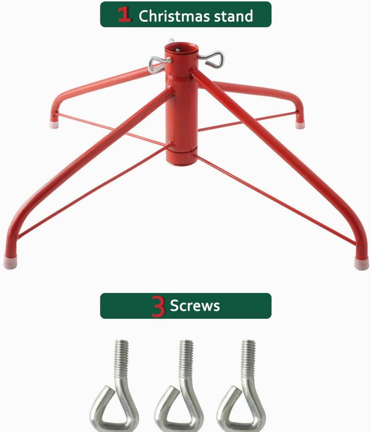 Metal Christmas Tree Stand — Folding 4-Leg Design for 5–8 ft Artificial Trees