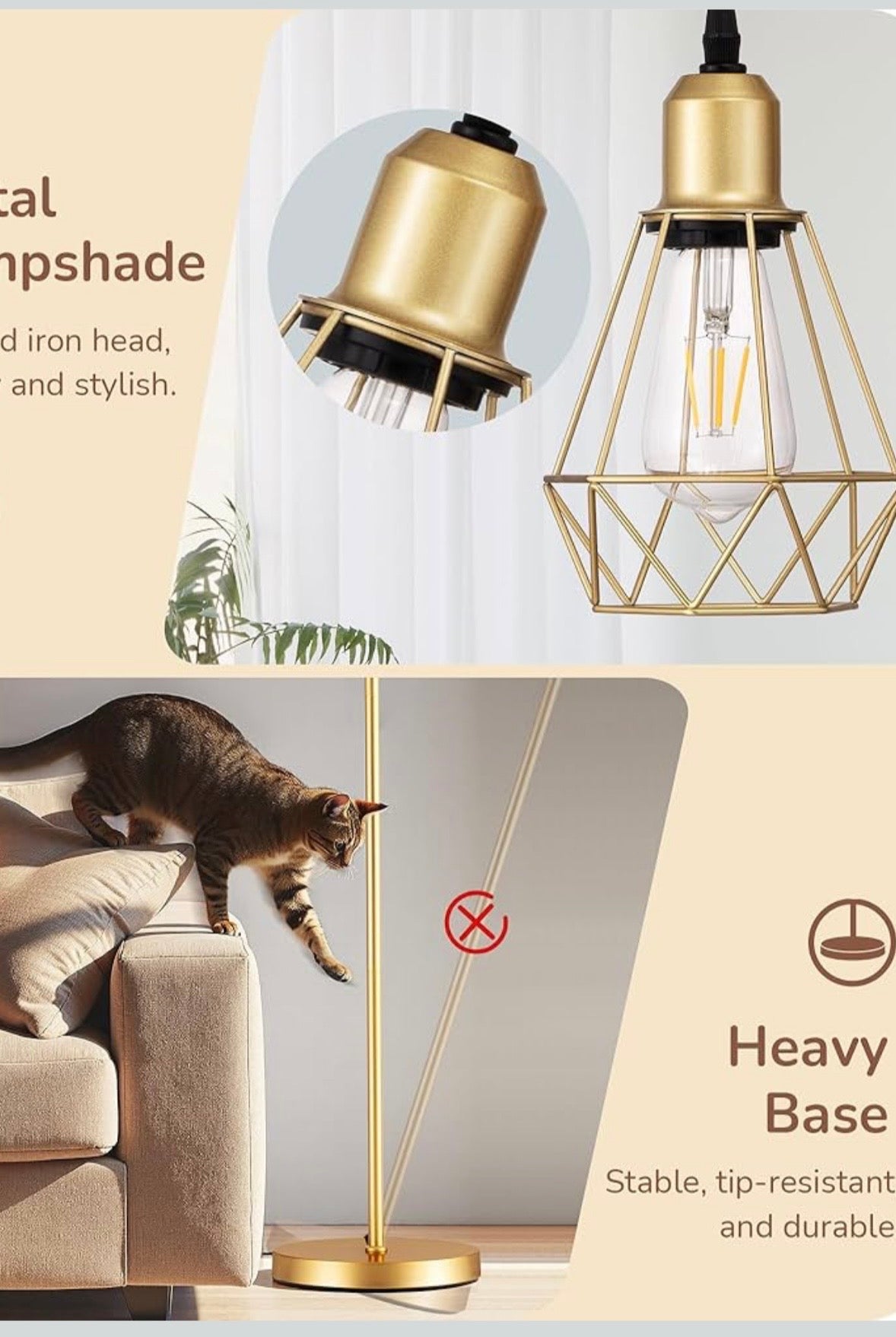 EDISHINE Farmhouse Floor Lamp