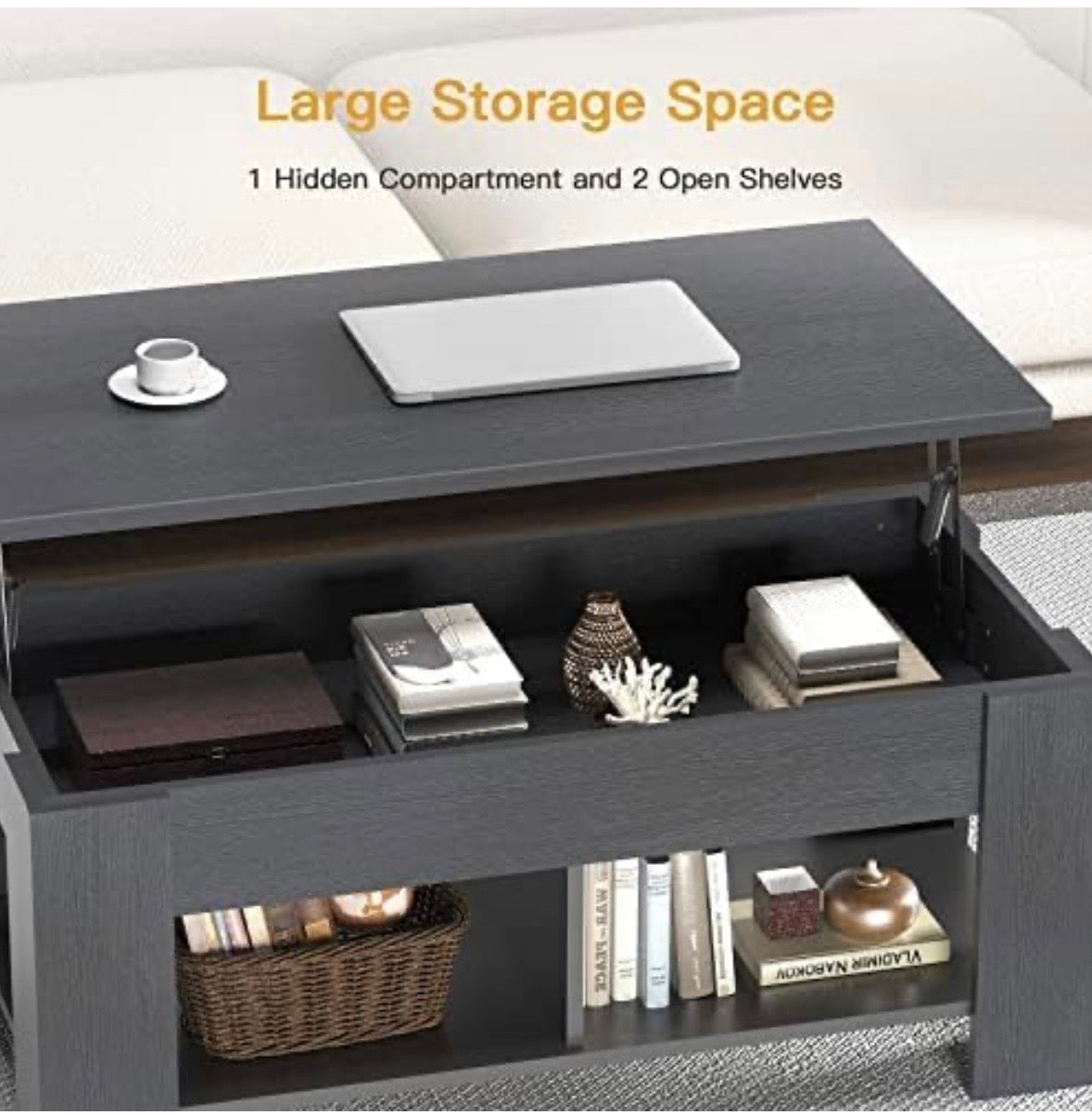 NOBLEWELL Lift-Top Coffee Table with Hidden Storage